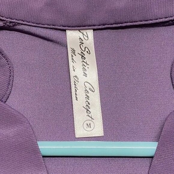 PerSeption Concept Sleeveless Blouse Women's Medium Purple Button Up Career Top - Picture 5 of 6